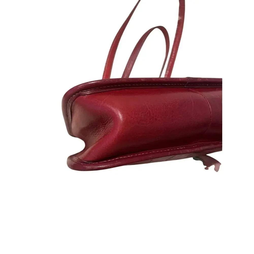Brighton Red Leather Croc Embossed‎ Tote Bag / Purse